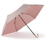 Sunbarry Romantic Breezer UV parasol in Blush Rose – open, gold handle, heart trim#Color_Blush Rosé